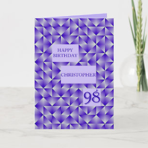 Carte Ajouter un nom 98e anniversaire avec des formes vi