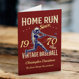 Carte Ajouter une année Vintage Baseball Anniversaire