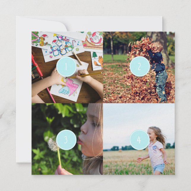 Carte Ajouter vos propres photos personnalisable 4 image (Devant)