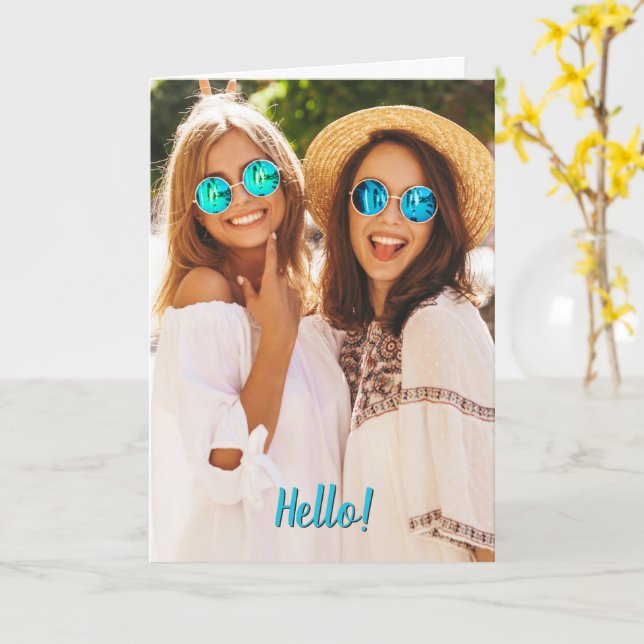 Carte Ajouter votre message d'accueil personnalisé (Fleur jaune)