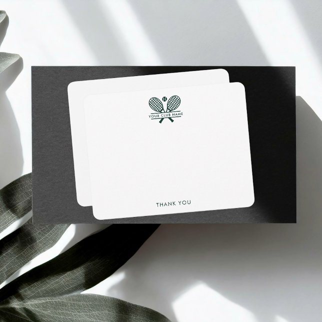 Carte Ajouter Votre Nom Club Tennis Sports Office Merci (Custom Lawn Tennis Club Country Club Office Thank You Note Cards)