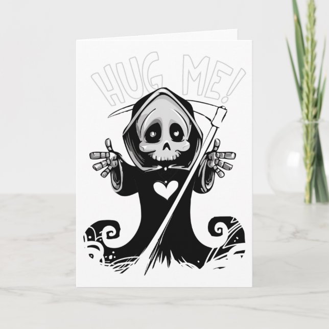 Carte Ajouter Votre Propre Texte : Grim Reaper Hug (Devant)