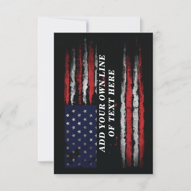 Carte Ajouter votre propre texte sur grunge American fla (Devant)