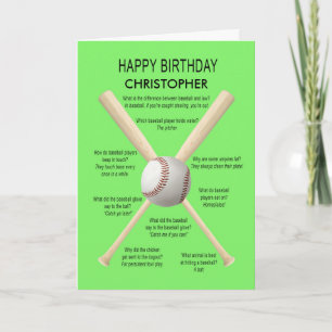 Carte Ajoutez un nom, des blagues de baseball d'annivers
