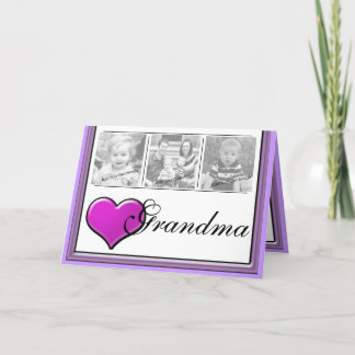 Carte Ajoutez votre amour pourpre de photos pour la