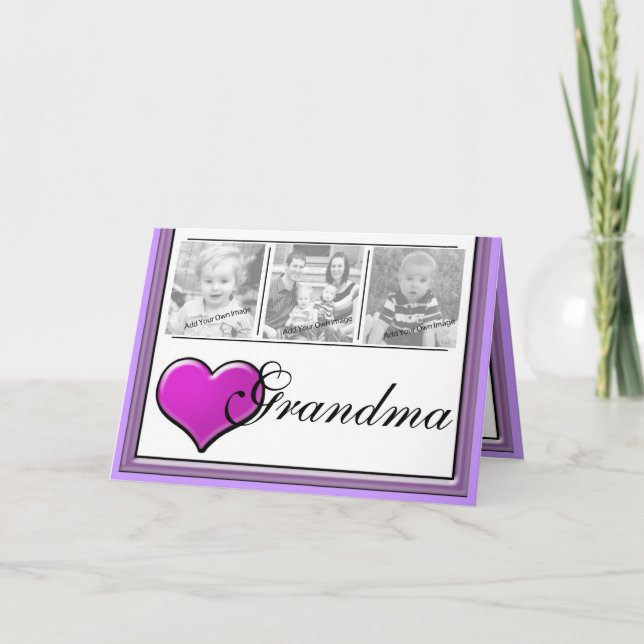 Carte Ajoutez votre amour pourpre de photos pour la (Devant)