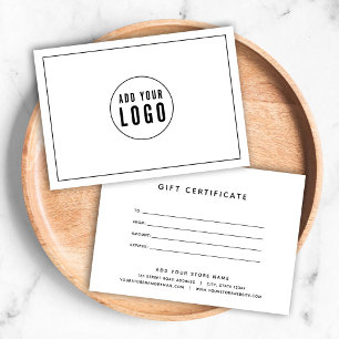 Carte Ajoutez votre logo avec un certificat cadeau Black