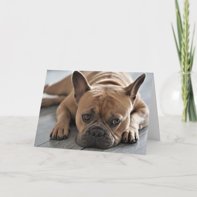 Carte AJOUTEZ VOTRE PROPRE TEXTE Frenchie mignon (Devant)