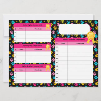 Carte AKC Agility Master Jumper Title Tracker Card