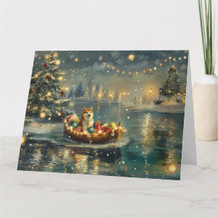Carte Akita Christmas Festive Voyage