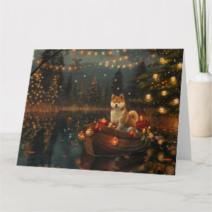 Carte Akita Christmas Festive Voyage