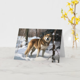 Carte Akita Laisser Neige Noël