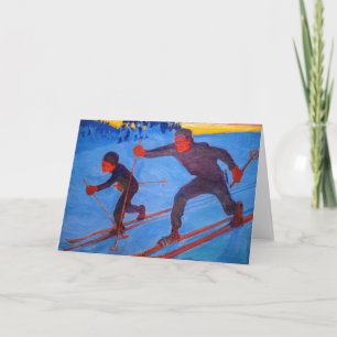 Carte Akseli Gallen-Kallela - Skiers