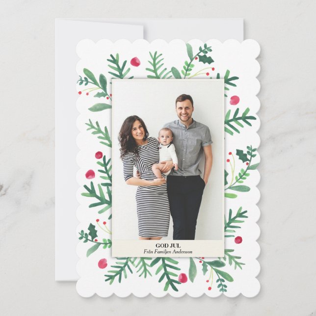 Carte Akvarellmålning | God Jul (Devant)