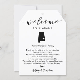 Carte Alabama Mariage Welcome Balise, lettre Itinéraire