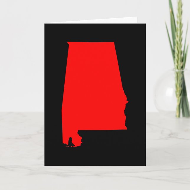 Carte Alabama noir et rouge (Devant)