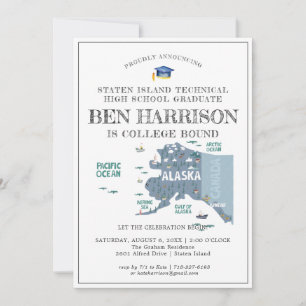 Carte Alaska Fête de fin d'études pour un départ en fa