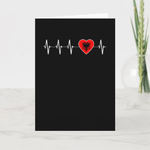 Carte Albanais Heartbeat I Love Albanie Flag Heart Pride