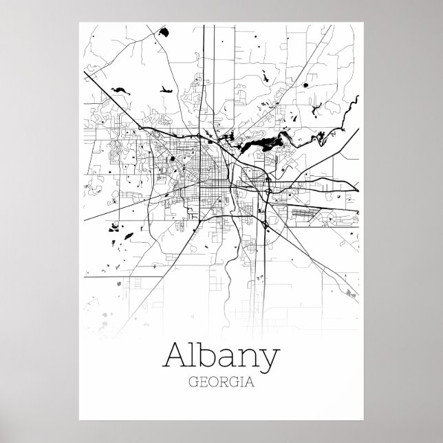 Carte Albany - Géorgie - Carte de la ville Poster (Devant)