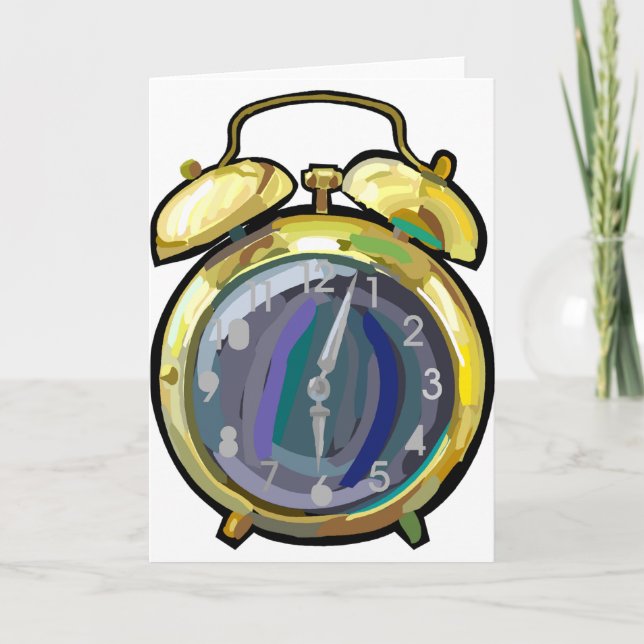 Carte Alerte Clock Greeting (Devant)