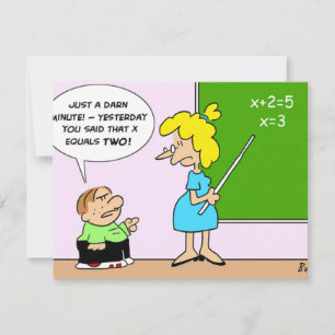 Carte algebra professeur enfant hier x égale deux