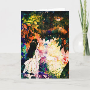 Carte Alice au pays des merveilles Cheshire Chat Aquarel