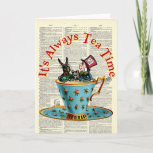 Carte Alice au pays des merveilles Tea Time Old Dictiona