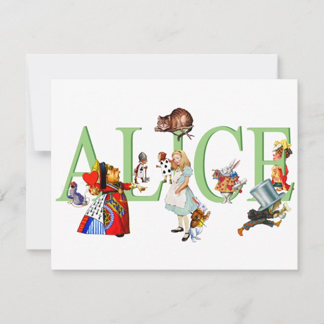 CARTE ALICE IN WONDERLAND & AMIS (Devant)
