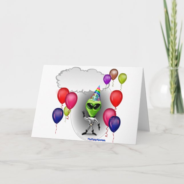 Carte Alien de la fête d'anniversaire (Devant)
