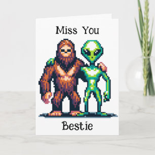 Carte Alien extraterrestre avec Bigfoot