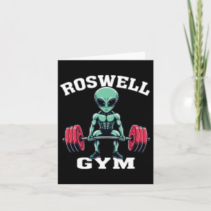 Carte Alien Gym Funny Ufo Roswell Bodybuilding Fitness