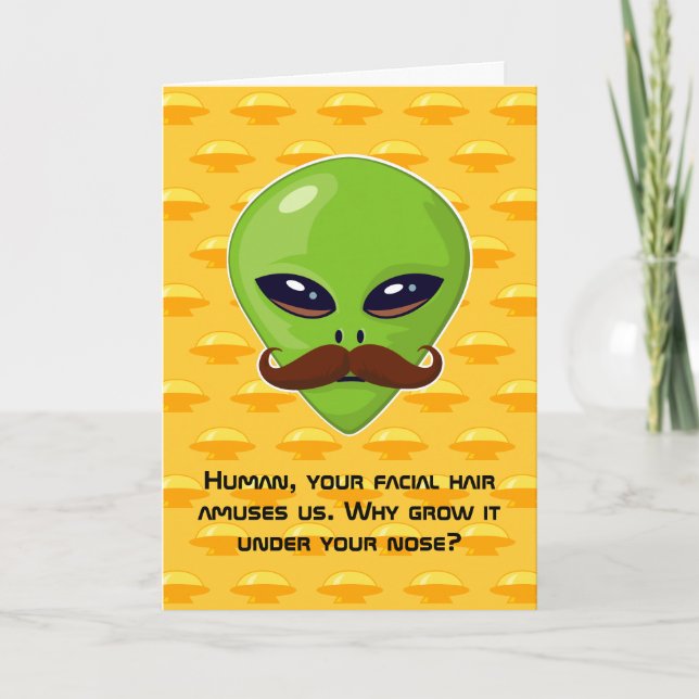 Carte Alien Moustache (anniversaire) (Devant)