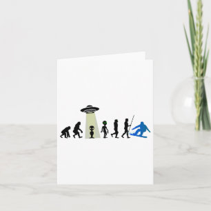 Carte Alien Snowboard Evolution Pun Plaisanterie Hiver E