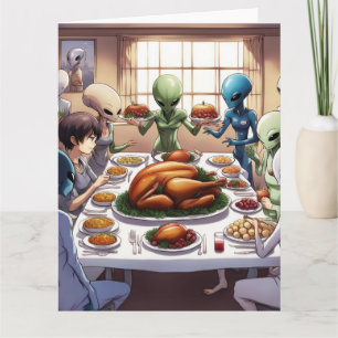 Carte Aliens Thanksgiving