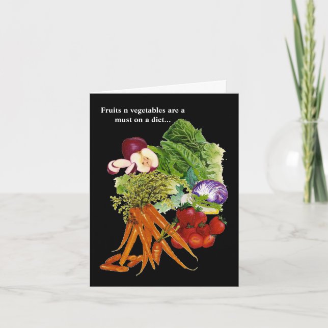 Carte Alimentation humoristique de fruits et de légumes (Devant)