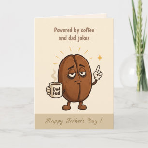 Carte Alimenté par le café Mignon haricot de café Fête d