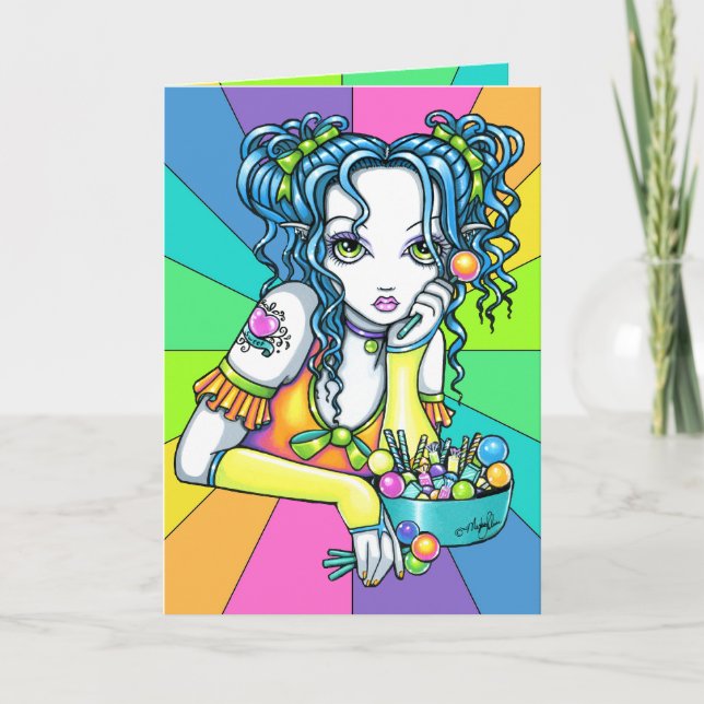 Carte "Alisha" Candy Rainbow Fae Greeting Card (Devant)