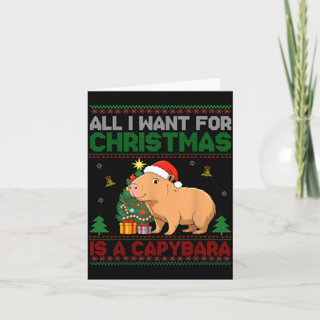 Carte All I Want For Christmas Is A Capybara Ugly Sweate (Devant)