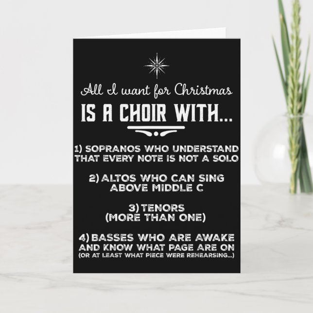 Carte All I Want For Christmas Is A Choir With Sopranos  (Devant)