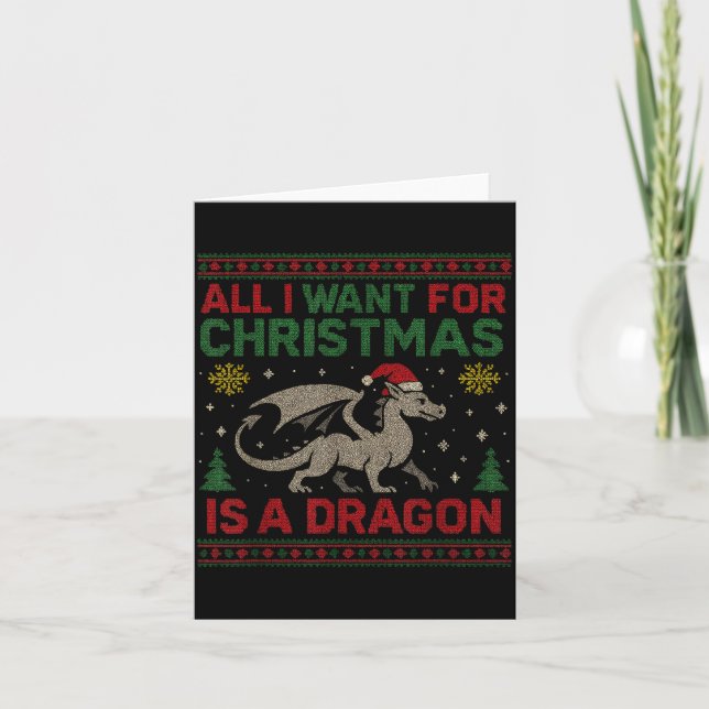 Carte All I Want For Christmas Is A Dragon &amp; Books U (Devant)