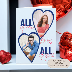 Carte All Me Loves All You 2 Heart Photo Valentine