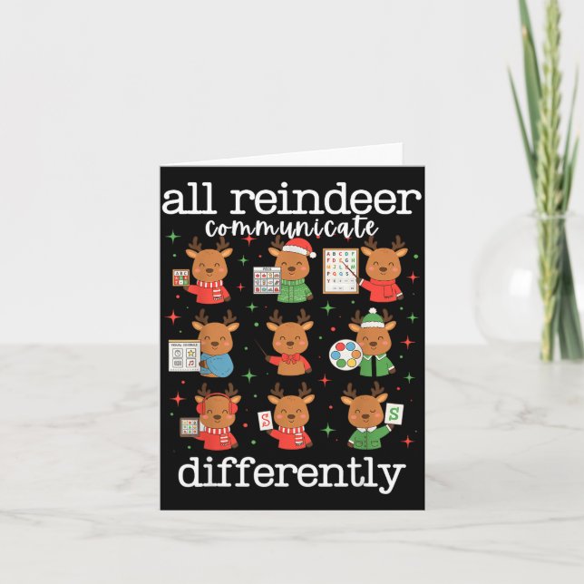 Carte All Reindeer Communicate Differently Xmas Autism A (Devant)