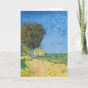 Carte Allée ensoleillée vibrante et Maison jaune de Van 