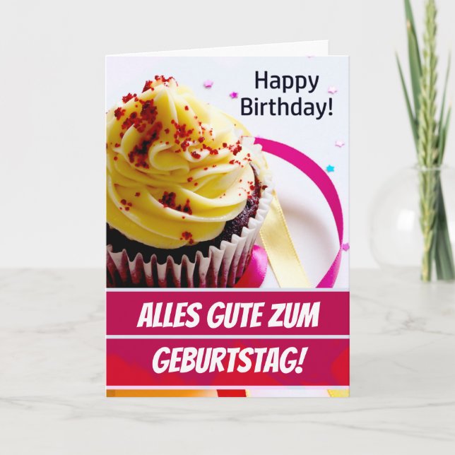 Carte Allemand Joyeux Anniversaire / Alles Gute zum Gebu (Devant)