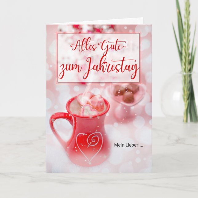 Carte ALLEMAND Mariage Anniversaire Amour et Romance (Devant)