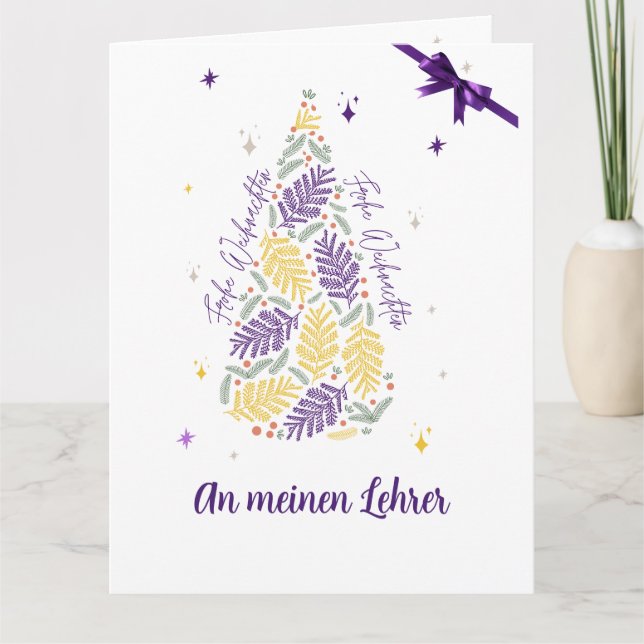 CARTE ALLEMANDE DE SALUTATIONS POUR ENSEIGNANTS (Devant)