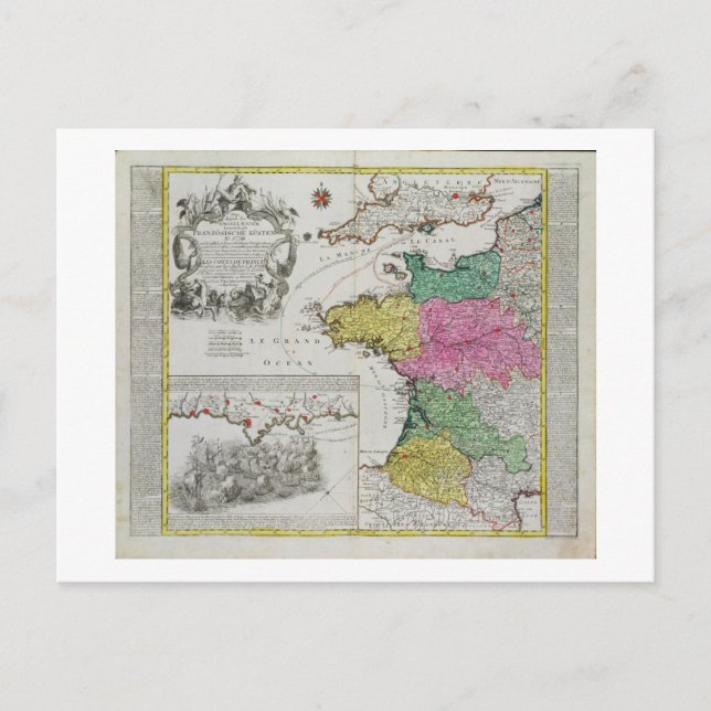 Carte allemande montrant les attaques navales angl (Devant)