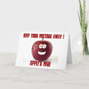Carte Allez bientôt, drôle docteur en pomme
