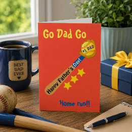 Carte Allez Papa Allez Bonne Fête des Pères Baseball hom