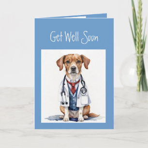 Carte Allez-y bientôt, Masculine Fun Doctor's Dog